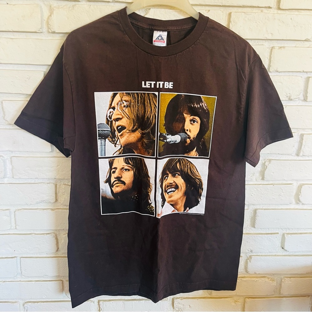The Beatles Let It Be 2004 Apple Black Band Rock T-Shirt Men’s Size L Vintage